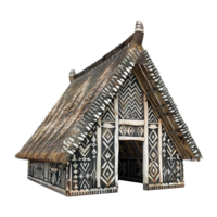 Traditional Maori meeting house isolated on transparent background png