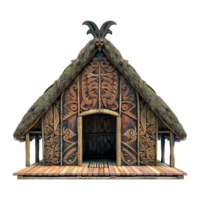 Traditional Maori meeting house isolated on transparent background png