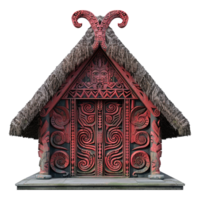 Traditional Maori meeting house isolated on transparent background png