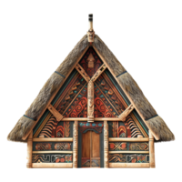 Traditional Maori meeting house isolated on transparent background png