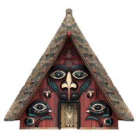 Traditional Maori meeting house isolated on transparent background png