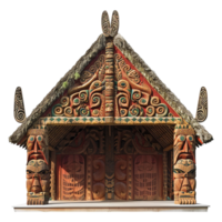 Traditional Maori meeting house isolated on transparent background png