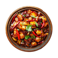 Tasty plate of sichuan isolated on transparent background png