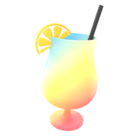 Refreshing citrus cocktails with lemon, some with a straw and a touch of lime png
