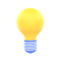 un' raggiante leggero lampadina simboleggiante creatività e innovazione isolato su un' trasparente sfondo png