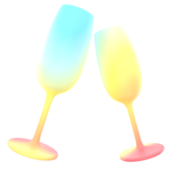 Champagne et du vin des lunettes sur transparent Contexte png