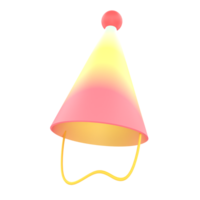 3D illustration of a party hat symbolizing party or event, isolated on a transparent background png