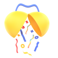 3d illustration av en fest boll symboliserar fest eller händelse, isolerat på en transparent bakgrund png