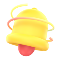 A yellow bell symbolizing notification and innovation isolated on a transparent background png