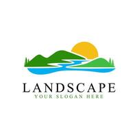 landscape logo design isolated white background. landscape simple Logo symbol vector