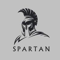 espartano o gladiador silueta logo icono diseño vector