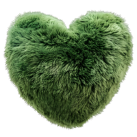 Green heart fluffy soft pillow png