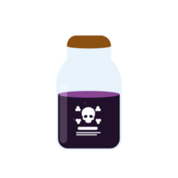 Bottle of poison or poisonous chemical toxin with crossed bones icon for games and websites png