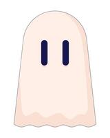 Cute spooky ghost 2D linear cartoon character. Halloween party guest in spirit costume isolated line personage white background. Mysterious creature of other side color flat spot illustration vector