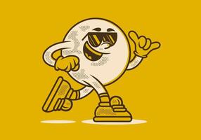 Mascot character of ball head in running pose vector