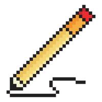 Pencil in pixel art style vector