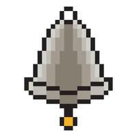 Bell in pixel art style vector