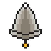 Bell in pixel art style vector