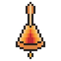 Bell in pixel art style vector