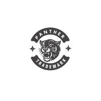 black panther head vintage badge emblem logo design graphic illustration vector