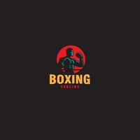 silhouette boxing fighter sports logo design graphic template vector