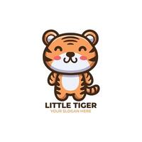 Cute Little Tiger Logo Design vector