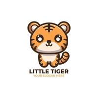 Cute Little Tiger Logo Design vector