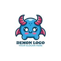 Cute Little Demon Logo Design vector