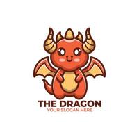 Cute Dragon Logo Design vector