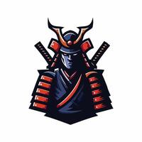 samurai mascota diseño logo vector