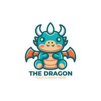 Cute Dragon Logo Design vector