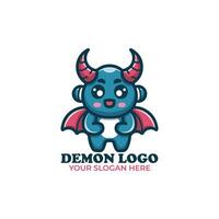 Cute Little Demon Logo Design vector