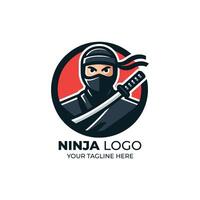 increíble ninja mascota diseño logo vector