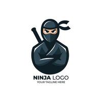 increíble ninja mascota diseño logo vector