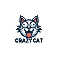 Crazy Cat Design Logo vector