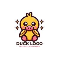 Cute Duck Logo Design vector