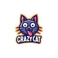 Crazy Cat Design Logo vector