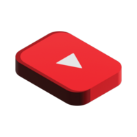 3d Youtube logo icono aislado en transparente antecedentes png