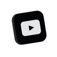 3d Youtube logo icône isolé sur transparent Contexte png