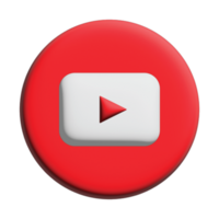 3d Youtube Logo Symbol isoliert auf transparent Hintergrund png