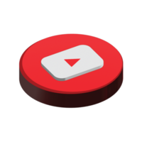 3d Youtube Logo Symbol isoliert auf transparent Hintergrund png