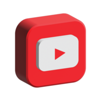 3d Youtube logo icône isolé sur transparent Contexte png
