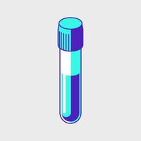 Blood sample test tube isometric icon illustration vector