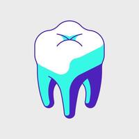 Molar tooth isometric icon illustration vector