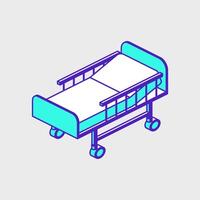 Hospital bed isometric icon illustration vector