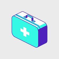 First Aid Kit isometric icon illustration vector