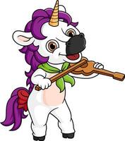 The fantastic unicorn plays a violin vector