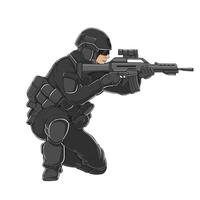 army soldier with gun vector