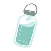 reutilizable el plastico agua botella, ideal para mantener hidratación en el ir, promueve ambiental amabilidad, reduce de un solo uso desperdiciar. agua botella aislado plano color ilustración. agua equilibrar vector