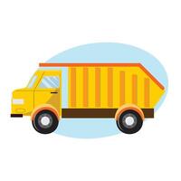 Yellow truck illustration on white background, perfect for transportation, construction concept designs vector